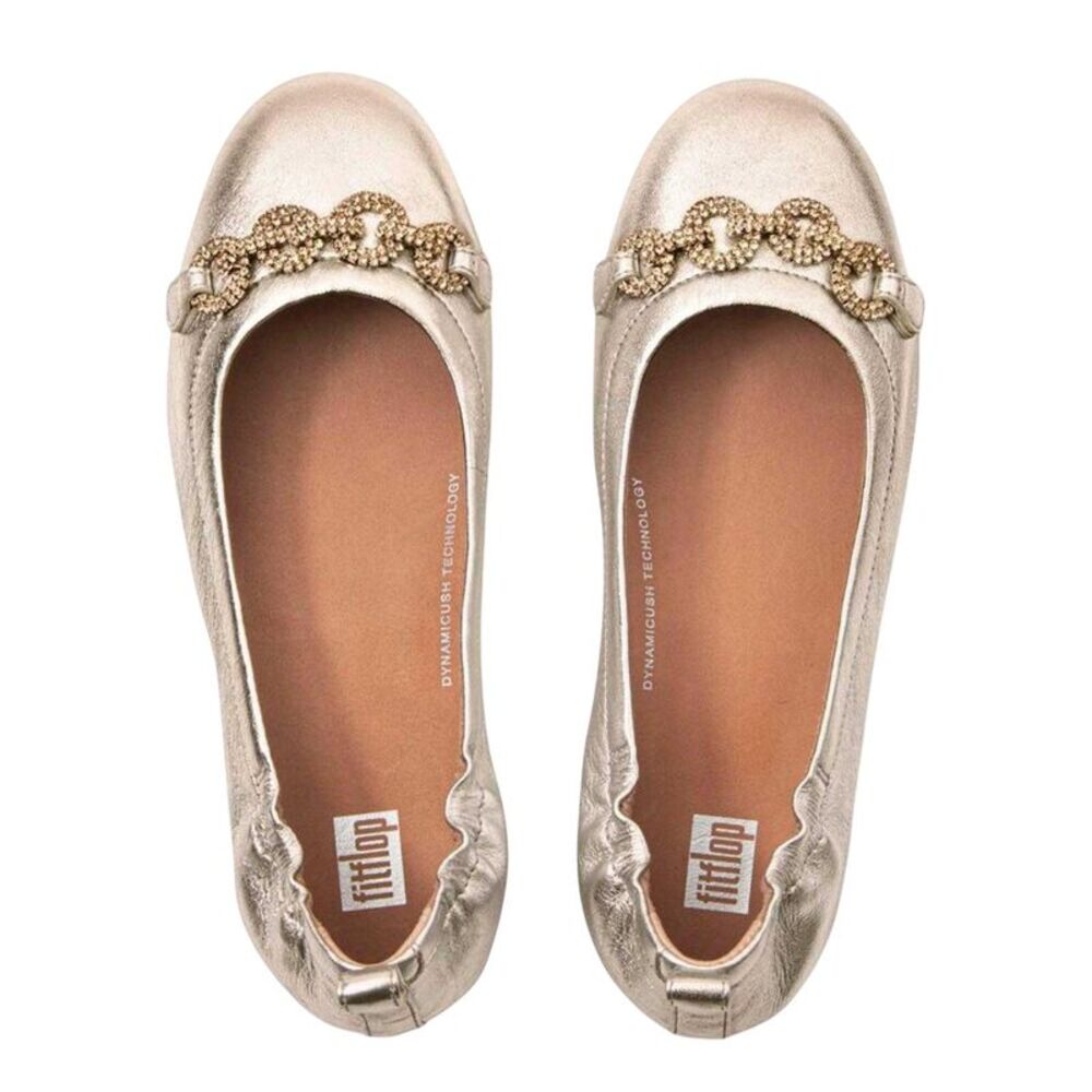 Fit Flop Womens/Ladies Allegro Sparkle Ballerina Flats / Gold - Picture 3 of 4